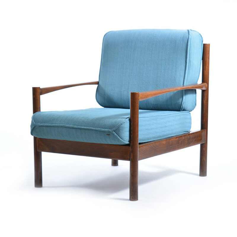 Ensemble de 2 fauteuils et d'un canapé 2 places scandinaves en palissandre - 1960