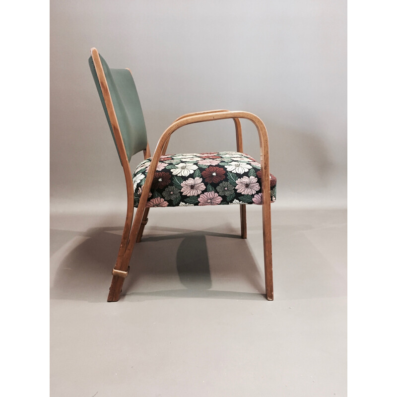 Set of 4 Bow Wood vintage armchair by Steiner, 1950s