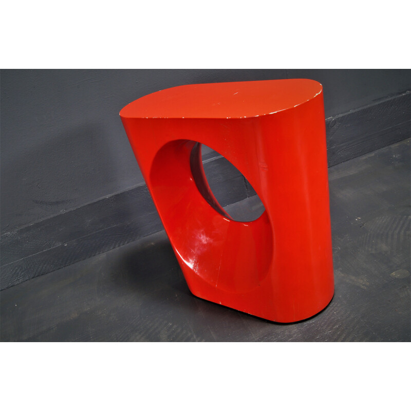 Italian red vintage side table, 1970s