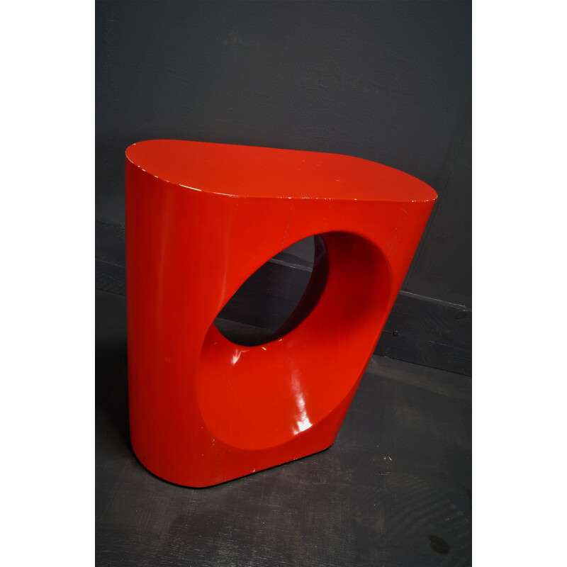 Italian red vintage side table, 1970s