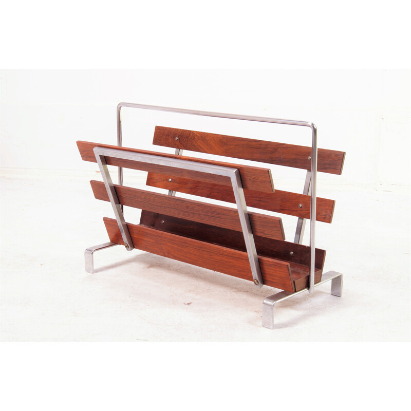 Rosewood vintage magazine rack, Denmark, 1960s