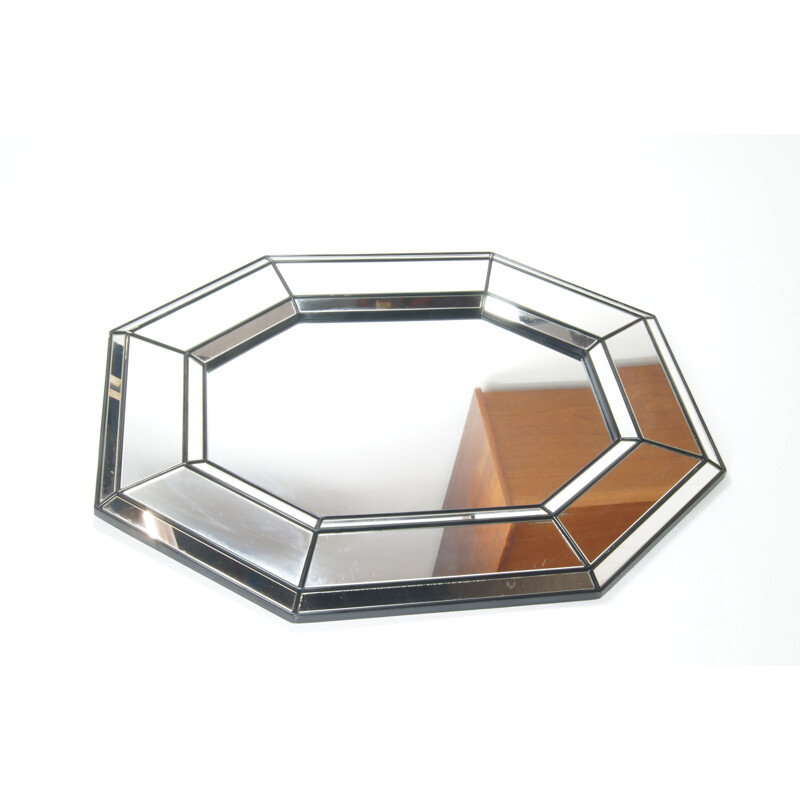 Italian octagon vintage mirror, 1970s