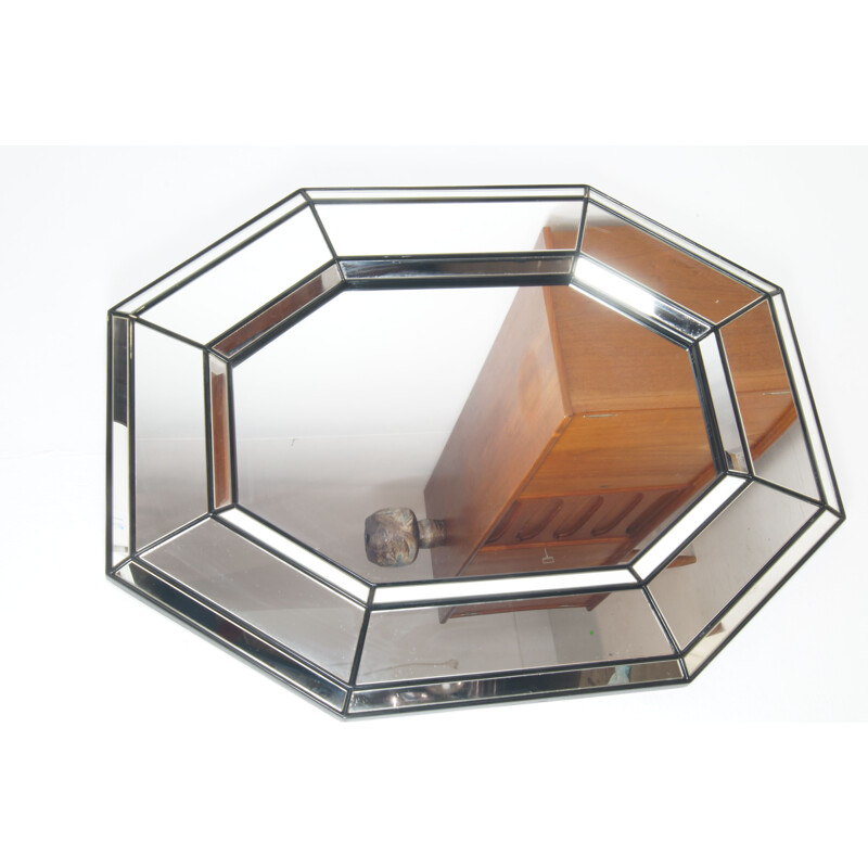 Italian octagon vintage mirror, 1970s