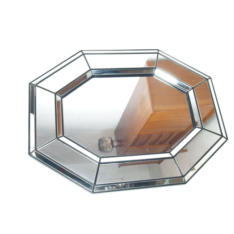 Italian octagon vintage mirror, 1970s