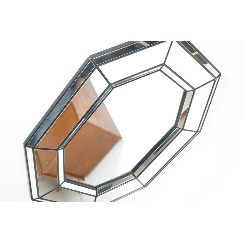 Italian octagon vintage mirror, 1970s