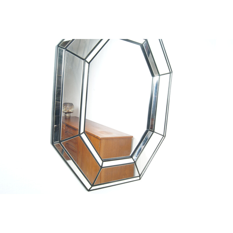 Italian octagon vintage mirror, 1970s