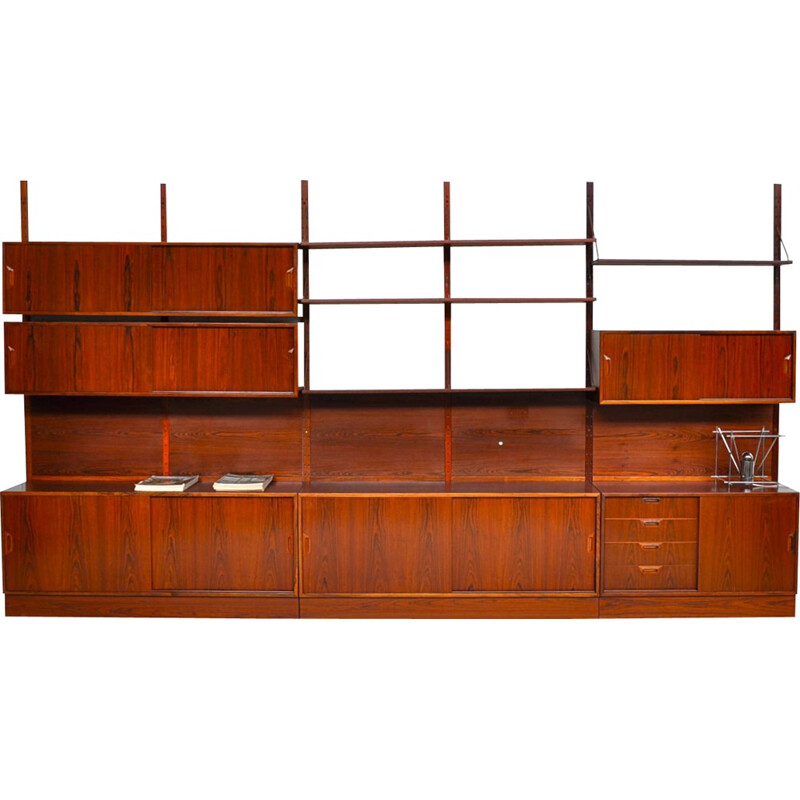 Modular wall unit in rosewood, Sven ELLEKAER - 1960s