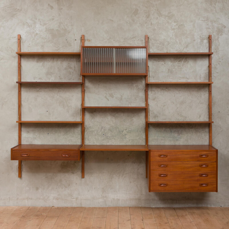 Teak vintage wall shelves by Preben Sorensen, 1960s
