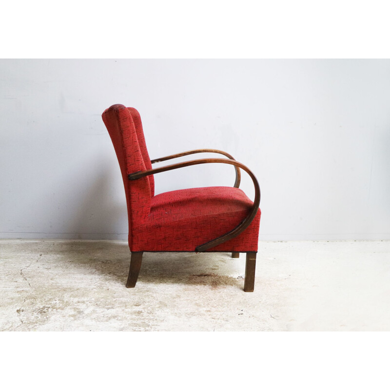 Bentwood vintage armchair by Jindrich Halabala, 1930s
