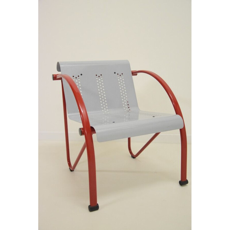 Vintage-Sessel aus lackiertem Metall, 1980