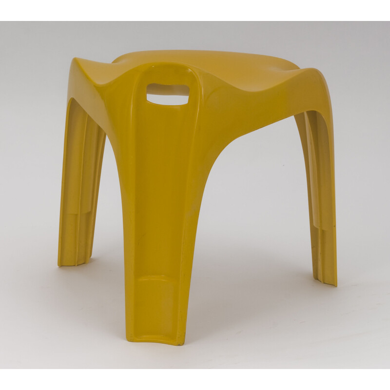 Yellow vintage stool by Alexander Begge for Casala, 1970s