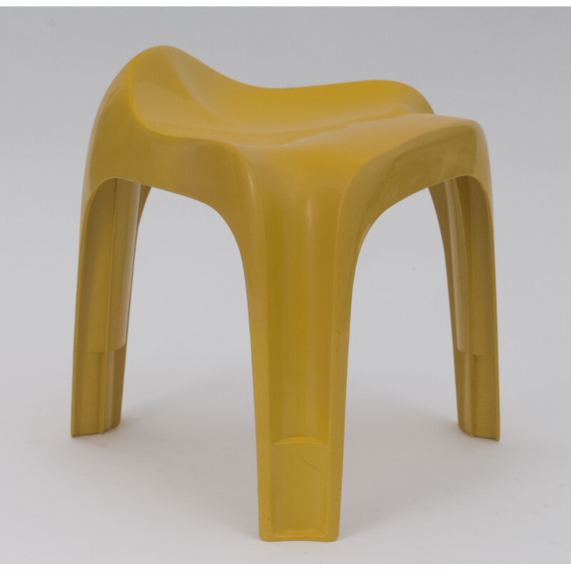 Yellow vintage stool by Alexander Begge for Casala, 1970s