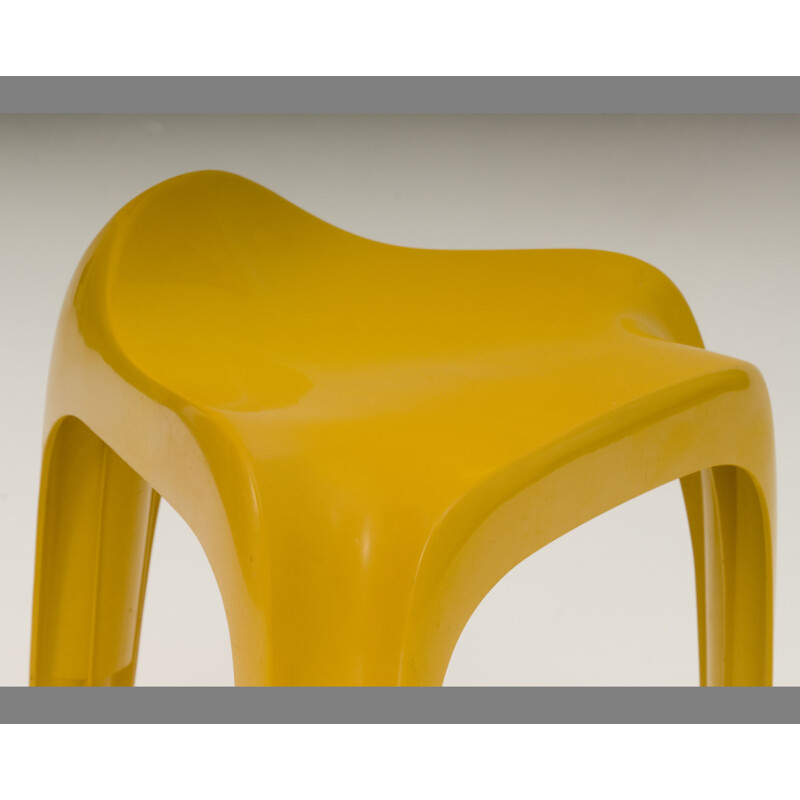 Tabouret vintage jaune par Alexander Begge pour Casala,  1970