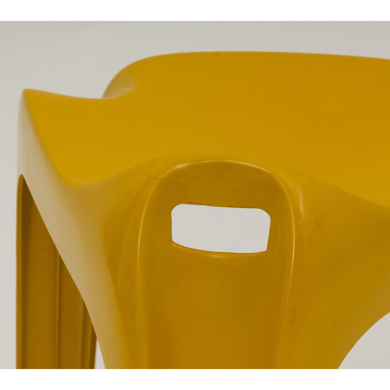 Yellow vintage stool by Alexander Begge for Casala, 1970s