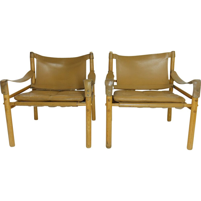 Pair of vintage Sirocco armchairs by Arne Norell, 1965