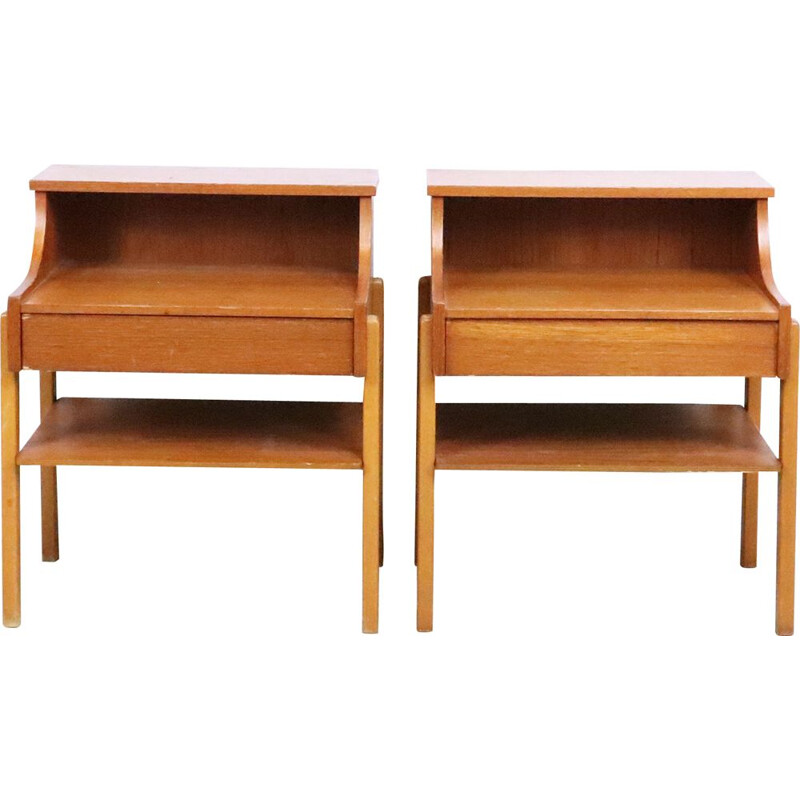 Pair of swedish teak bedside tables, 1960s