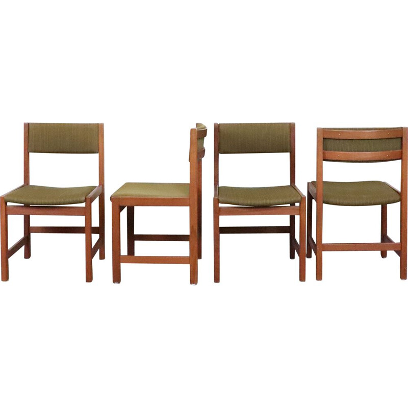Conjunto de 4 cadeiras de teca para jantar, Suécia, 1960