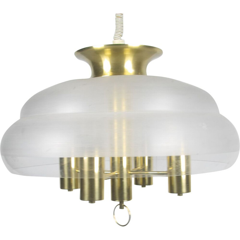 Vintage brass pendant light, 1970s