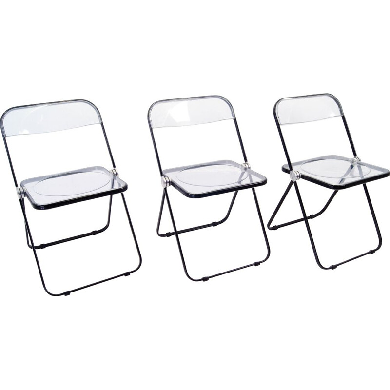 Set of 3 vintage chairs by Giancarlo Piretti for Castelli, 1967s