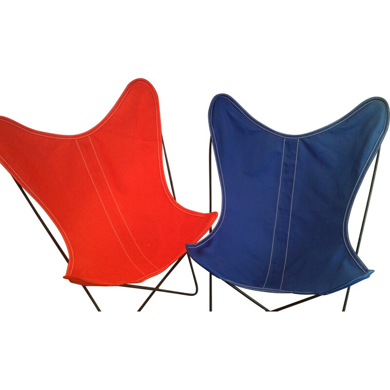 Airborne vintage pair of armchairs in metal - 60s