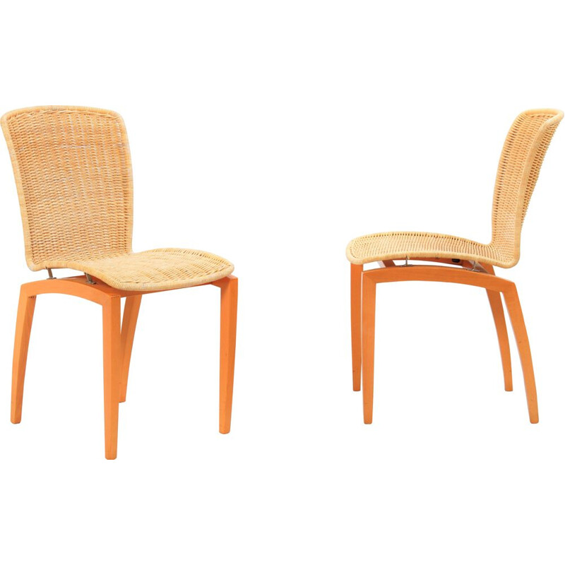 Set of 2 vintage "Libra" dining chairs by Christian Werner for Ligne Roset