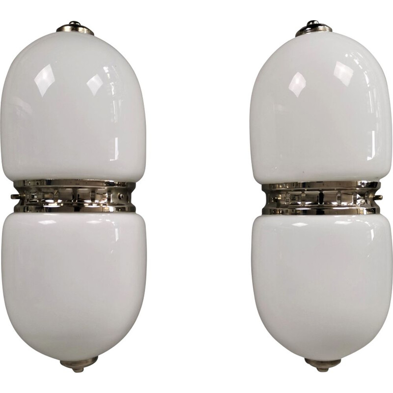 Set of 2 vintage wall lights by Carlo Nason for Mazzega. Italy, 1960-70s