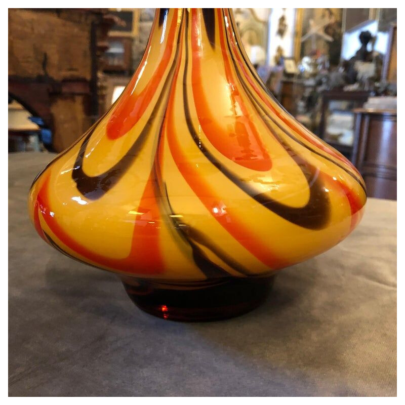 Vintage opaline glass Italian vase, circa 1970