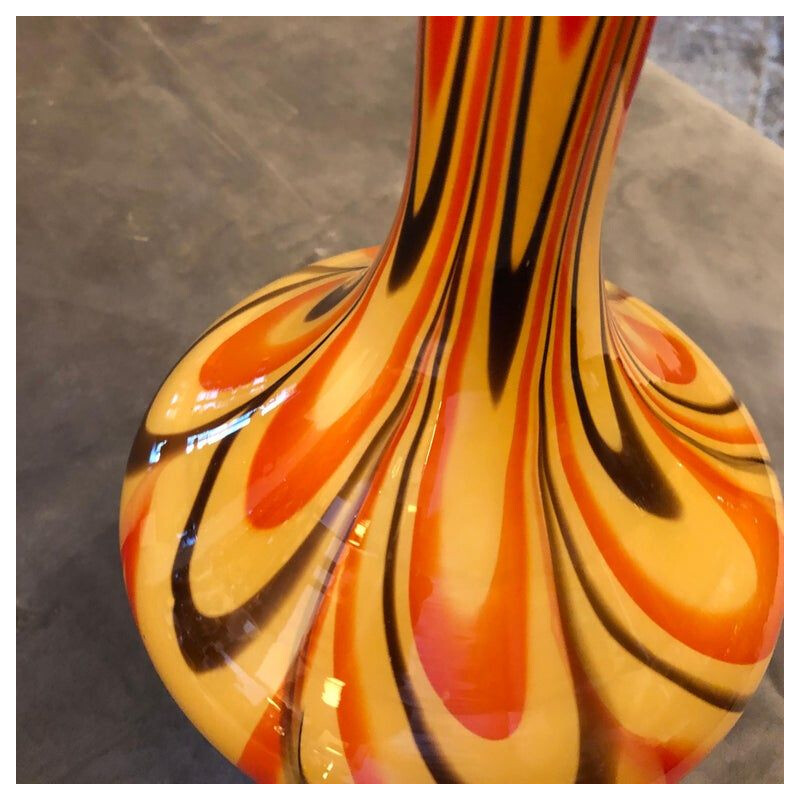 Vintage opaline glass Italian vase, circa 1970