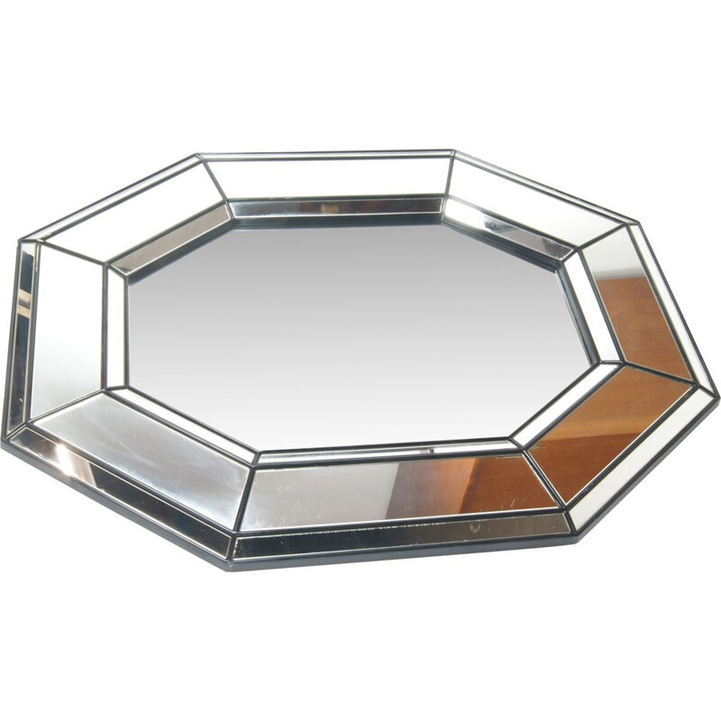 Italian octagon vintage mirror, 1970s