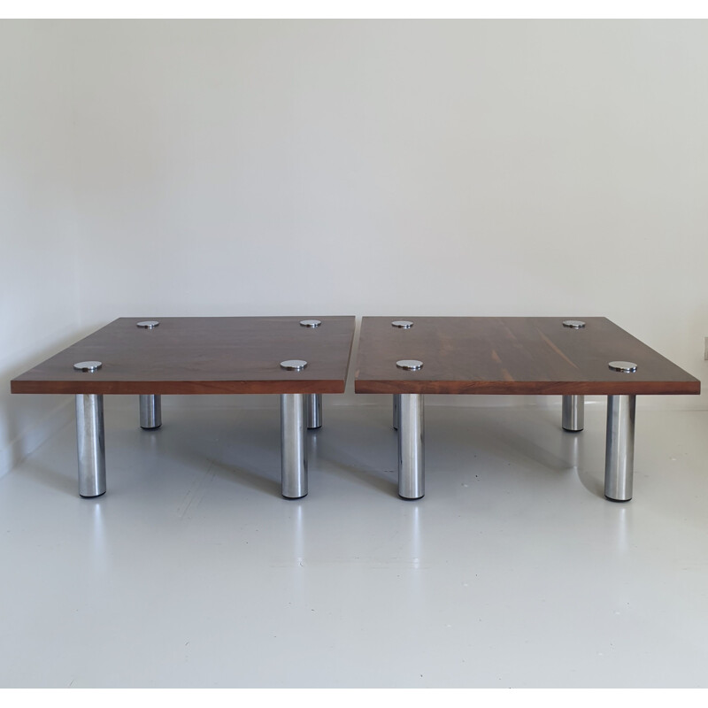 Vintage Coffee Table in Rosewood and Chrome by Pieff, England, 1970