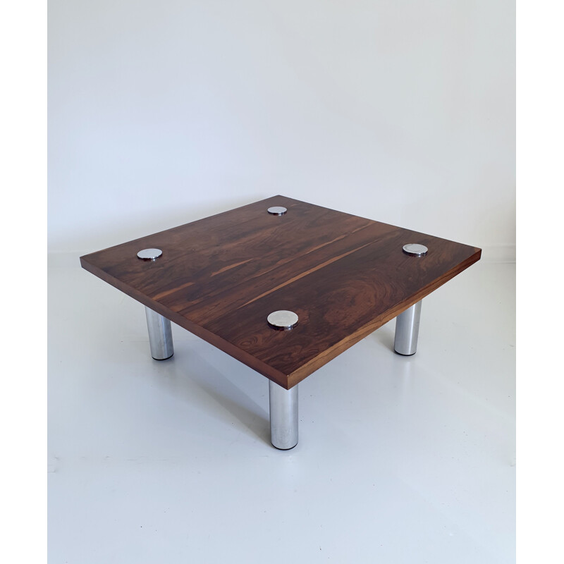 Vintage Coffee Table in Rosewood and Chrome by Pieff, England, 1970