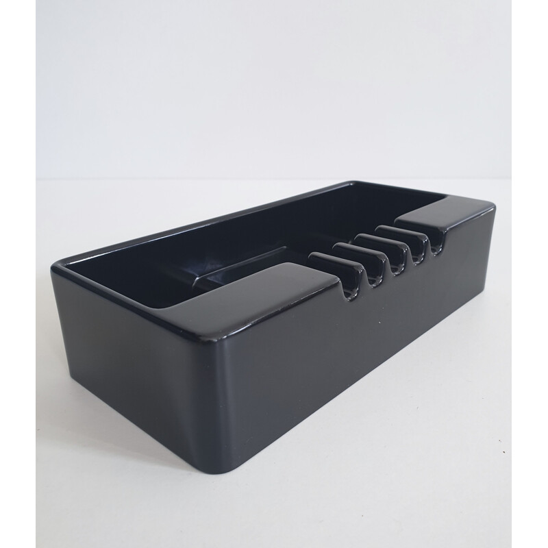 Vintage Black ABS Ashtray Desk Tidy by Ettore Sottsass for Olivetti, Italy, c.1970