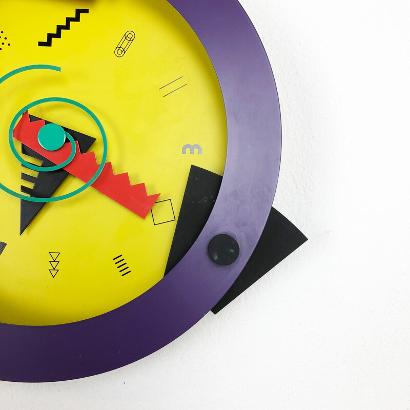 Vintage Postmodern Memphis Wall Clock "Paradise", Shohei Mihara x Wakita, Japan, 1980s