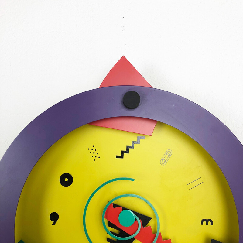 Vintage Postmodern Memphis Wall Clock "Paradise", Shohei Mihara x Wakita, Japan, 1980s