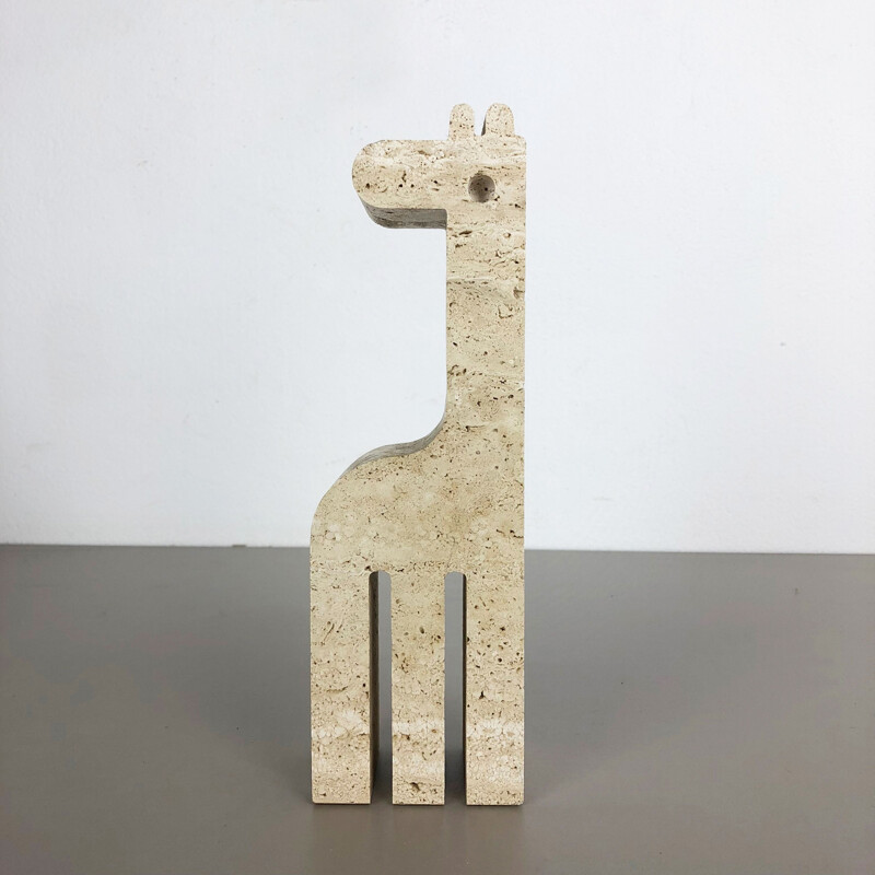 Vintage Modernist Travertine Marble Giraffe Figure by Fratelli Mannelli, Italy, 1970s