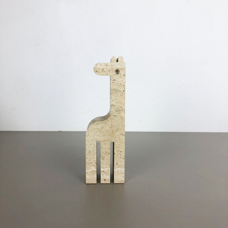 Vintage Modernist Travertine Marble Giraffe Figure by Fratelli Mannelli, Italy, 1970s