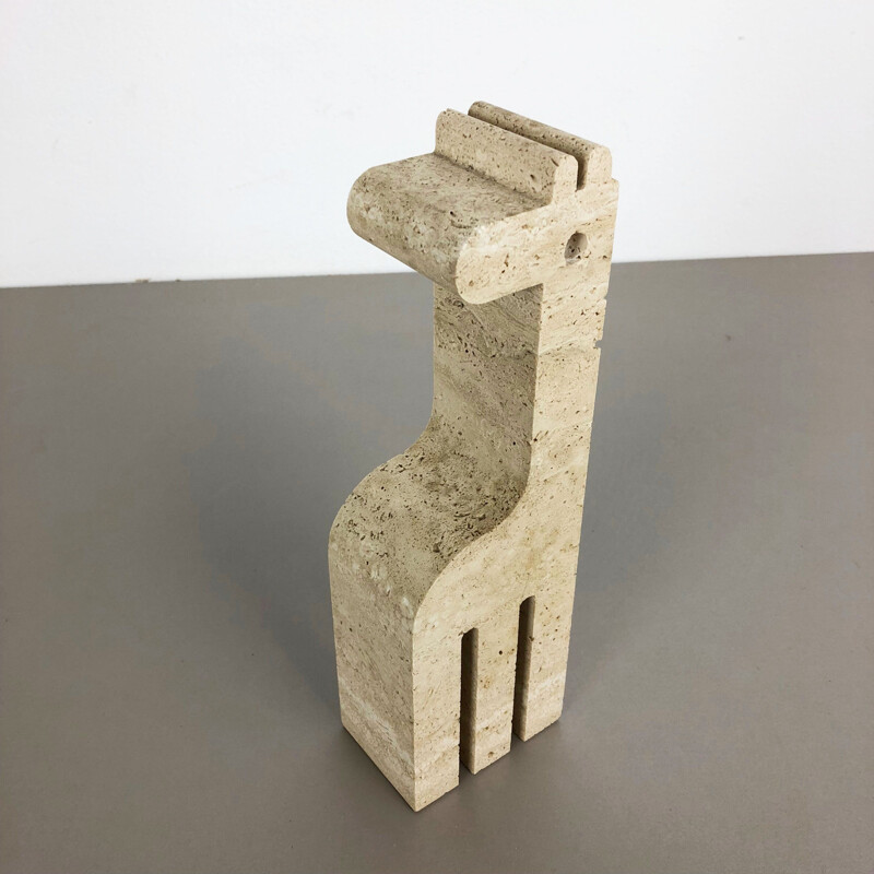 Vintage Modernist Travertine Marble Giraffe Figure by Fratelli Mannelli, Italy, 1970s