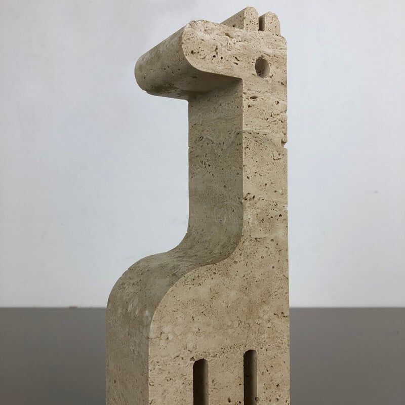 Vintage Modernist Travertine Marble Giraffe Figure by Fratelli Mannelli, Italy, 1970s