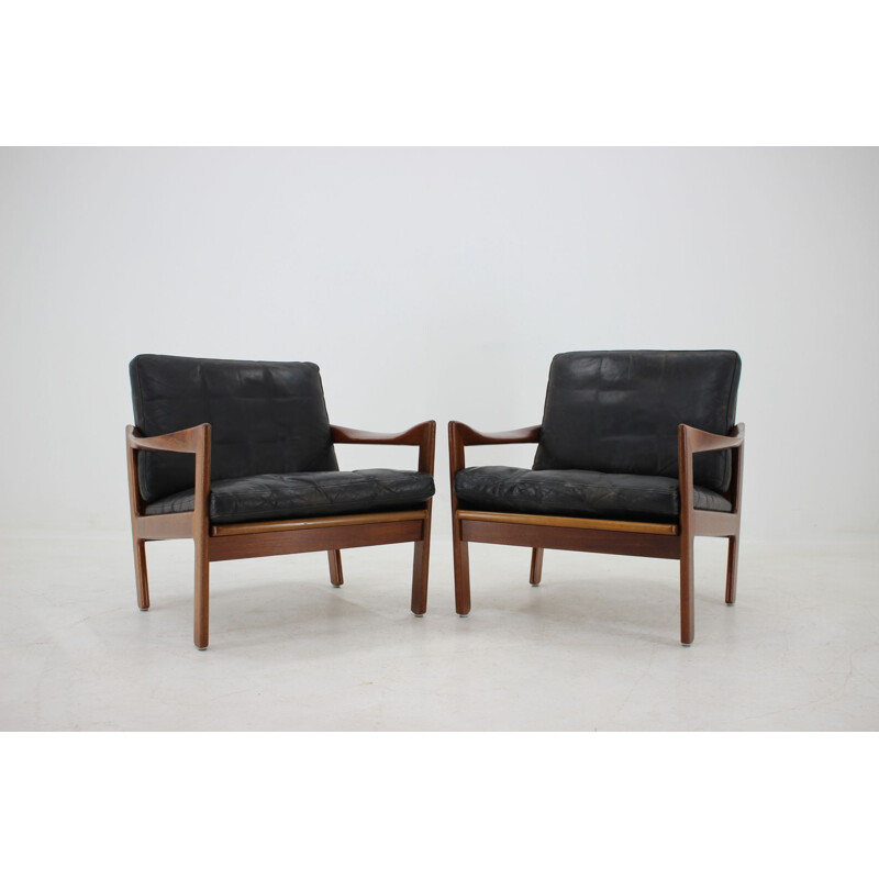 Set of 2 vintage teak armchairs by Illum Wikkelsø, 1960s