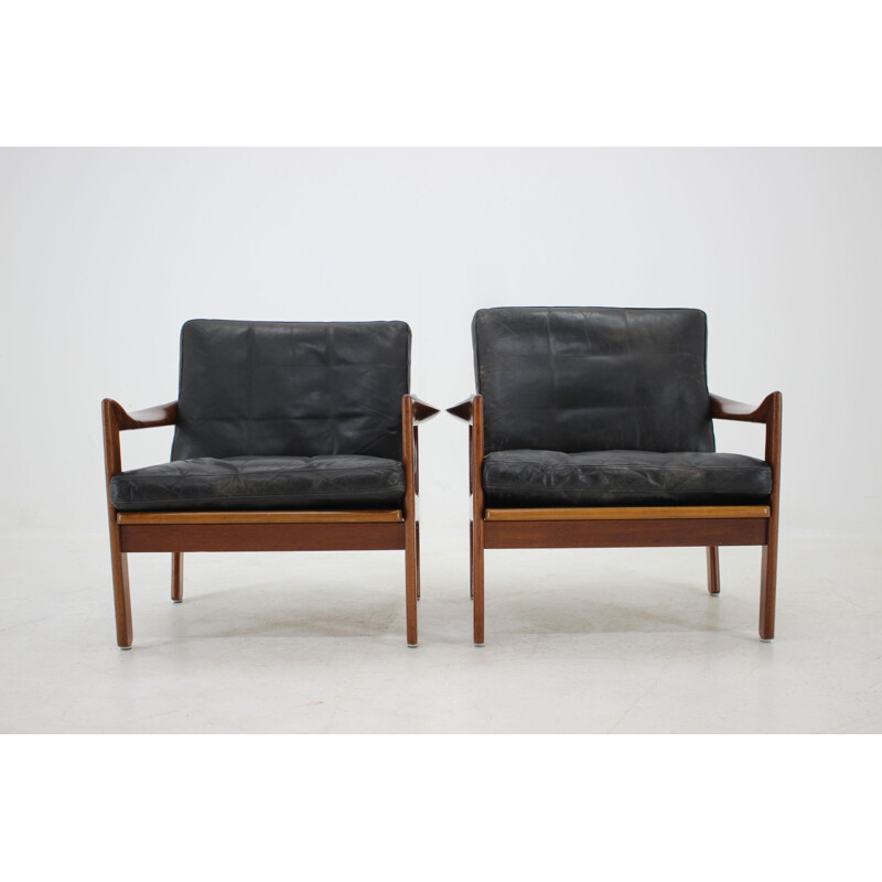 Set of 2 vintage teak armchairs by Illum Wikkelsø, 1960s