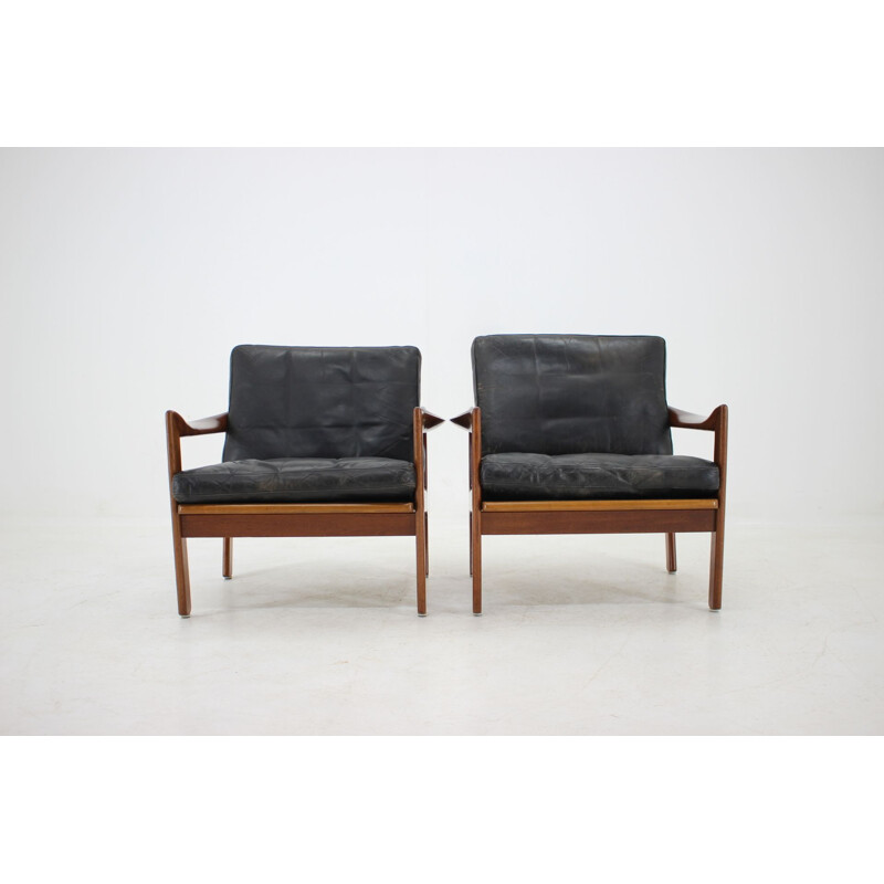 Set of 2 vintage teak armchairs by Illum Wikkelsø, 1960s