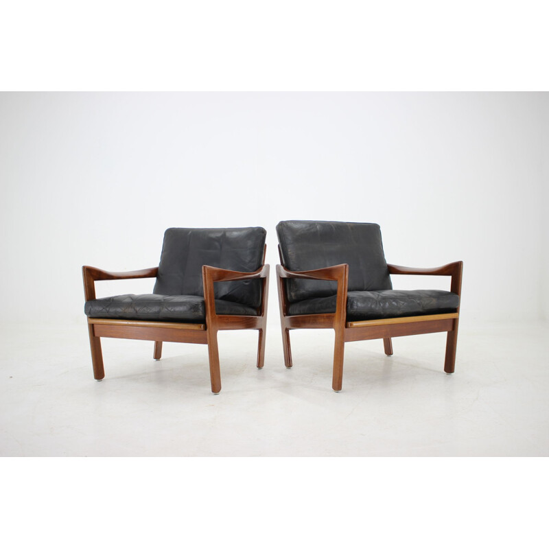 Set of 2 vintage teak armchairs by Illum Wikkelsø, 1960s