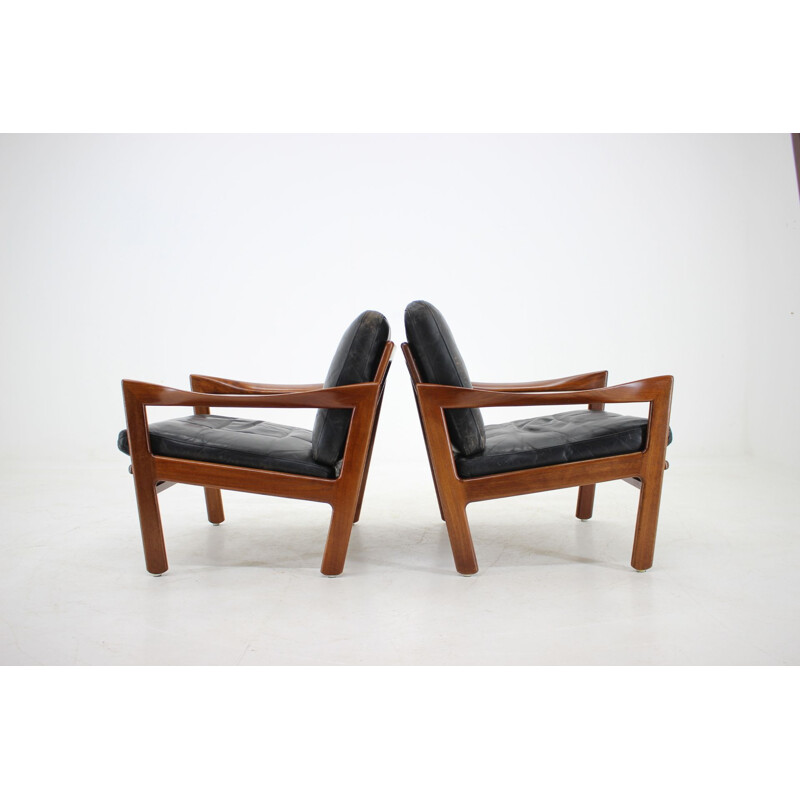 Set of 2 vintage teak armchairs by Illum Wikkelsø, 1960s