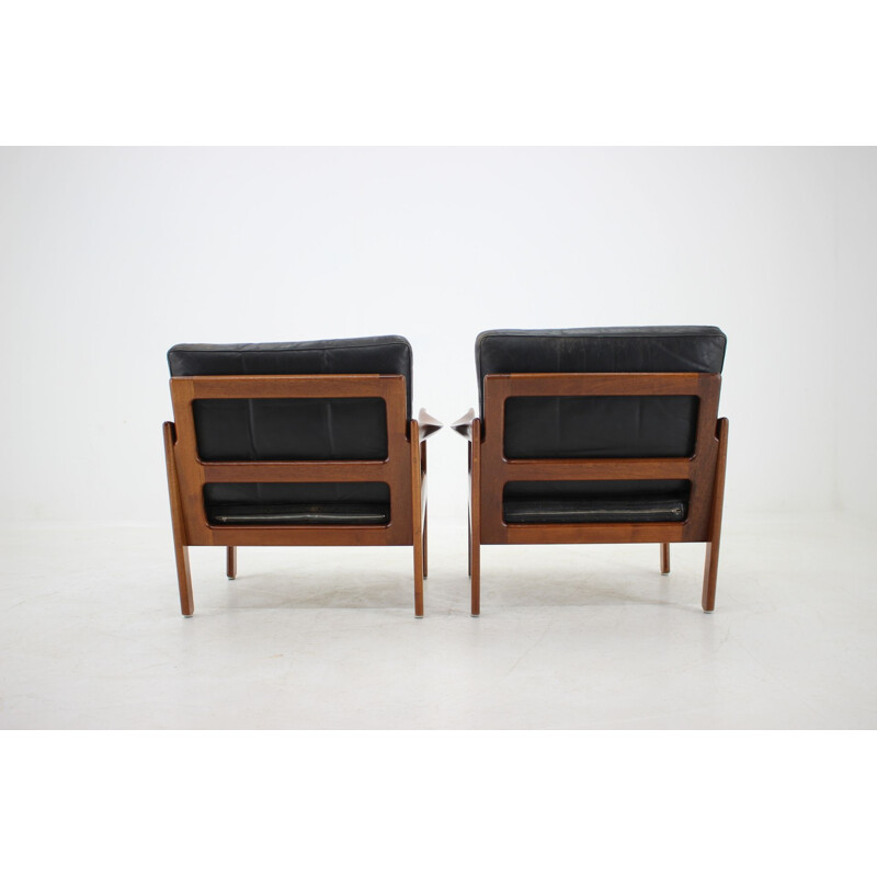 Set of 2 vintage teak armchairs by Illum Wikkelsø, 1960s