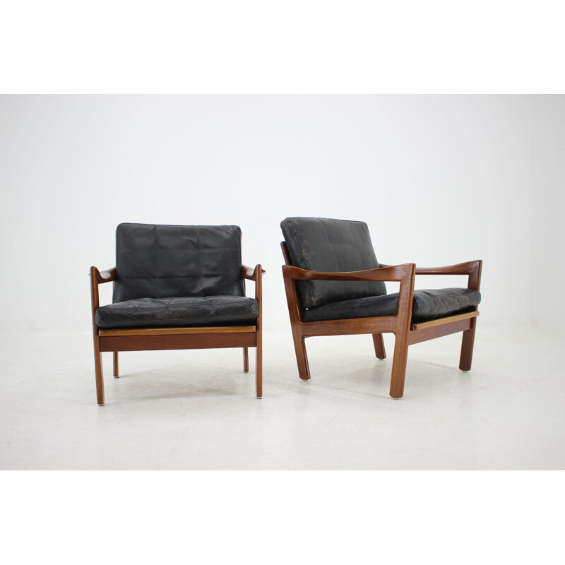 Set of 2 vintage teak armchairs by Illum Wikkelsø, 1960s