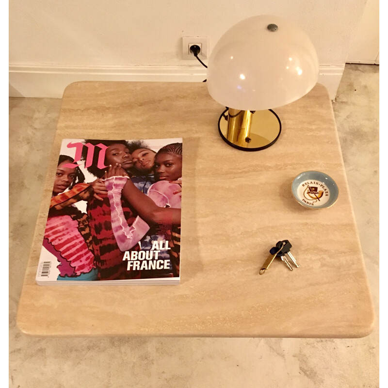 Vintage travertine coffee table, 1970s