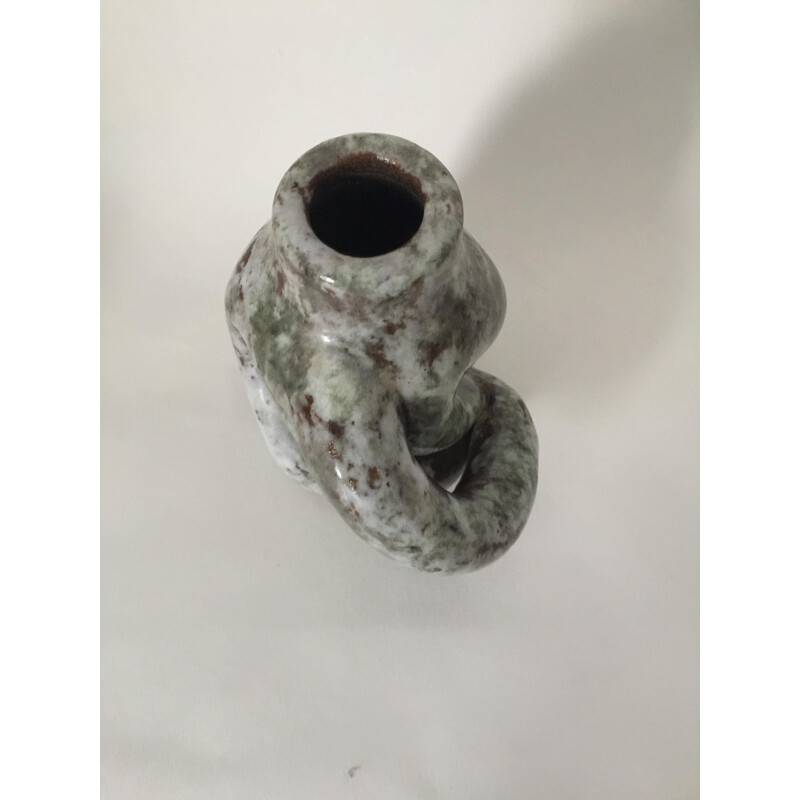 Coppia di vasi vintage in ceramica smaltata di Alexandre Kostanda, Francia
