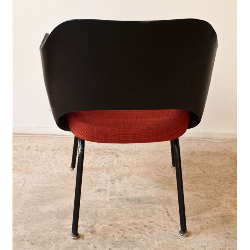 Vintage conference chair in black fiberglass, Knoll 1960