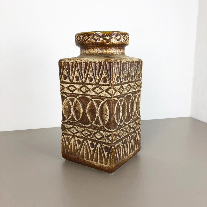 Jarrón de cerámica vintage de Bodo Mans de Bay Ceramics, Alemania, 1970