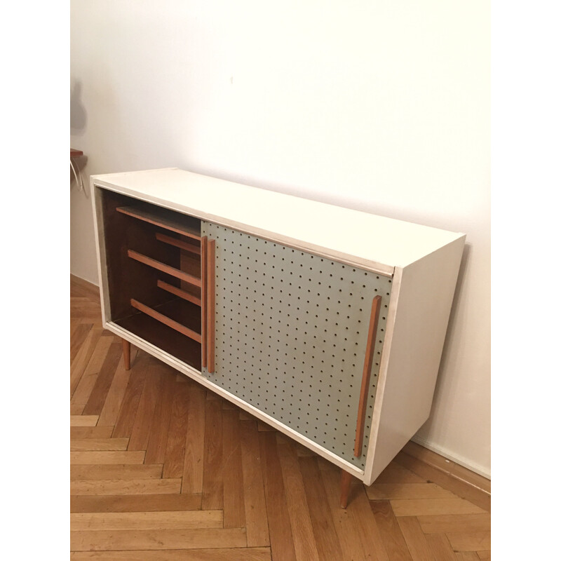 Vintage white shoe cabinet by Drevopodnik Brno, 1960s